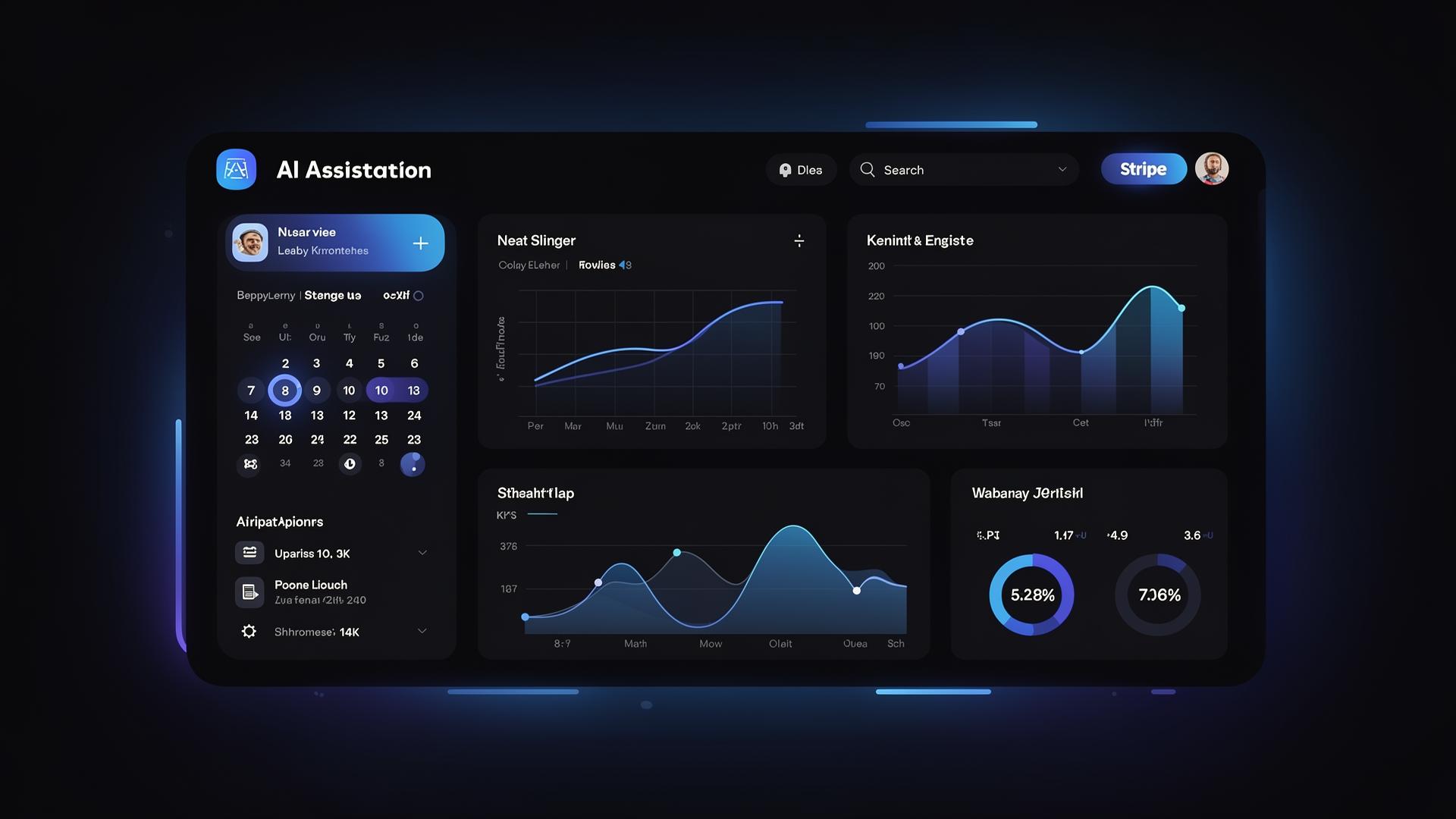 Dashboard empresarial con IA, agenda y estadísticas